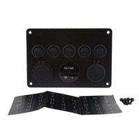 12V / 24V Boîte à fusibles en ligne LED Interrupteur à bascule Panneau 5 Gang Marine Boat Rocker Switch Panel