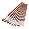 13 pièces professionnel Art pinceaux ensemble Long manche en bois Nylon cheveux pinceau pour acrylique huile aquarelle Gouache visage peinture dessin Art fournitures