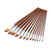 13 pièces professionnel Art pinceaux ensemble Long manche en bois Nylon cheveux pinceau pour acrylique huile aquarelle Gouache visage peinture dessin Art fournitures