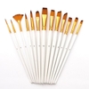 13pcs ensemble de pinceaux professionnels en nylon cheveux manche en bois pinceaux d