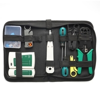 14pcs Portable Ethernet Network Hardware Bag Tool Network LAN Cable Crimper Pinces Tools Kit Network Repair Tool Set Dual-use Network Cables Tester