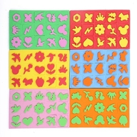 15 pièces Art peinture timbres éponge Stamper avec des motifs mignons apprentissage précoce outils de dessin pour enfants bambin artisanat bricolage