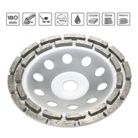 150mm 6 "Diamant 2 Rangée Segment Meule Disque Disque Bol Coupe Grinder Tasse 20mm Trou Intérieur pour Béton Granit Maçonnerie Pierre Céramique Terrazzo Marbre Bâtiment Industrie