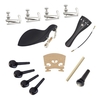 15pcs 4/4 Violon Violon Pièces Accessoires Incluant Cordier + Gut Tail + Bouton Fin + Menton Reste + Mentonnière Vis + Poteau de Sol + Pont + 4pcs Tuning Pegs + 4 pcs Fine Tuners