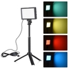 15W LED Ensemble de lumière vidéo Photographie de bureau Lumière de remplissage Température bicolore Luminosité réglable CRI95 Alimentation USB avec filtres de couleur pour trépied extensible pour Vlog Tournage vidéo Conférence vidéo Flux en dir