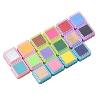 16 couleurs arc-en-ciel tampon encreur peinture au doigt mignon tampon encreur pour timbres en caoutchouc joints bricolage Scrapbooking papier Journal décoration carte-cadeau fabrication