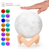 16 couleurs Creative Moon Lampe 3D Lampe lunaire imprimée LED Night Light 8cm / 3.1in avec support à télécommande pour enfants filles anniversaire Thanksgiving cadeaux de Noël