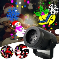 16 modèles RVB LED multicolore lampe de projection rotative lampe de film de Noël intérieur haute luminosité