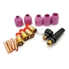 16 pièces anneaux de buse de torche de soudage TIG couvercle Kit de lentille de gaz tronqué de torche de soudage TIG adapté pour WP17/18/26