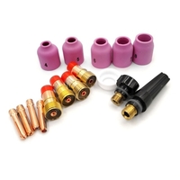 16 pièces anneaux de buse de torche de soudage TIG couvercle Kit de lentille de gaz tronqué de torche de soudage TIG adapté pour WP17/18/26