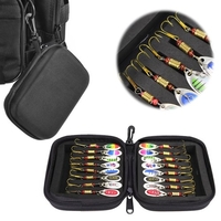 16 pièces cuillères de pêche leurres appâts en métal ensemble pour truite basse coulée Spinner appât de pêche avec sac de rangement étui