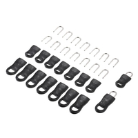 16 pièces de rechange Zipper Tags Zip Fixer pour vêtements sacs noir