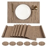 16 pièces ensemble de table à manger chemin de table napperons caboteur PVC antidérapant résistant à la chaleur tapis de table lavable résistant aux taches napperons pour dîner de famille maison cuisine table à manger festival fête décoration pi