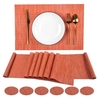 16 pièces ensemble de table à manger chemin de table napperons caboteur PVC antidérapant résistant à la chaleur tapis de table lavable résistant aux taches napperons pour dîner de famille maison cuisine table à manger festival fête décoration pi