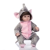 16 pouces 41 cm Silicone Reborn Toddler Bébé Poupée Fille Corps Boneca Avec Des Vêtements Brun Yeux Réaliste Mignon Cadeaux Jouet