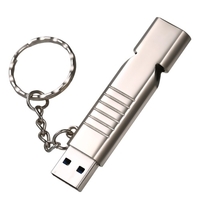 16GB USB3.0 U Disk Whistle USB Flash Drive 2-en-1 Design Portable U Disk Matériau en alliage de zinc Solide et durable Plug and Play Argent