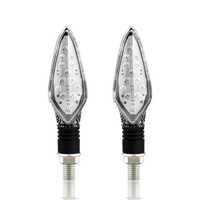 16LEDs,  2pcs moto LED clignotants clignotants clignotants avant arrière indicateurs pour moto feu de course universel (serpent et noir)