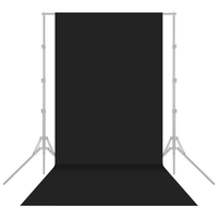 1.6x6m / 5x20ft photographie Studio toile de fond non-tissé écran de fond couleur unie noir