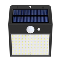170 LED s solaire alimenté énergie lumière lampe extérieure mur rue clôture lumières