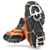 18 crampons de traction crampons femmes hommes anti-dérapant glace neige poignées avec pochette de rangement pour la marche randonnée pêche alpinisme