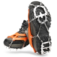 18 crampons de traction crampons femmes hommes anti-dérapant glace neige poignées avec pochette de rangement pour la marche randonnée pêche alpinisme