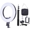 18 Pouces LED Lampe Anneau Luminaire Lampe de Remplissage Studio Photographie Éclairage 55W Luminosité Réglable 3200-5500K Température de Couleur avec Porte-Froid Sac de Transport Base de Chaussure Froid + 2m / 6.6ft Support de Lumière