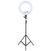 18 Pouces LED Lampe Anneau Luminaire Lampe de Remplissage Studio Photographie Éclairage 55W Luminosité Réglable 3200-5500K Température de Couleur avec Porte-Froid Sac de Transport Base de Chaussure Froid + 2m / 6.6ft Support de Lumière