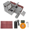 180W Petite Ponceuse Ponceuse à Bande 7 Vitesse Réglable Ménage Machine De Polissage Électrique Outil De Ponçage De Bureau Coupe-Bois En Métal Rectifieuse avec 10 Bandes De Ponçage