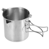 1L acier inoxydable bouilloire de cuisson portable camping en plein air pot de randonnée avec poignée pliable