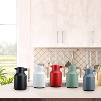 1L Carafe à café thermique Carafe thermique à double paroi Thermos Pot avec poignée en bois Bouilloire à eau Flacon isolé Carafe à thé Maintien au chaud et au froid