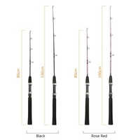 1m / 0, 8m 2 Sections solide canne à pêche Pêche sur la glace Rod Boat Rod Pôle Pêche Tackle Accessoire de pêche