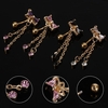 1pc bowknot Navel Ring Body Piercing Barre de boutons bijoux en strass inoxydable Accessoires Piercing acier pour les filles Noir