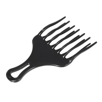 1Pc Hair Peigne Insertion Afro Hair Pick Comb Hair Fork Comb Plastique High & Low Gear Peigne Coiffure Styling Tool Noir pour homme et femme