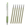 1pc stylos à encre Gel rechargeables et rétractables 0.5mm stylo Gel à encre noire avec 6 recharges d