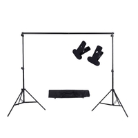 2 * 3m / 6.6 * 9.8ft Adjustable Support de Fond Kit de Support de Toile de Fond de Photo et Barre Transversale avec deux Pinces