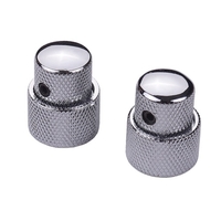 2 ensembles de boutons de commande empilés concentriques pour guitares basses électriques couleur argent