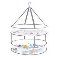 2 Layers Mesh Clothes Hanging Dryer Collapsible Sweater Hanging Drying Rack