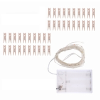 2 mètres 20 LED Fil de Cuivre Fée Guirlande Lumineuse 3 * AA B-batterie Alimenté Cellule Opertaed avec 20 Photos en Bois Pince Clip Flexible Pliable Pliable Design Blanc Chaud pour la Maison Fête Usage"idien DIY Décoration Noël Noël Thanksgivin