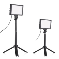 2 Packs 15W LED Ensemble de lumière vidéo Photographie de bureau Lumière de remplissage Température bicolore Luminosité réglable CRI95 Alimentation USB avec trépied extensible Filtres de couleur pour Vlog Tournage vidéo Conférence vidéo Flux en 