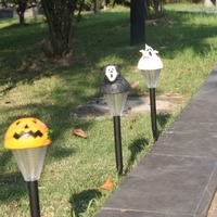 2 paniers Halloween Lumière solaire de pelouse Pumpkin / Ghost Outdoor Paysage décoratif Festive Lampe pour Patio Jardin Jardin Chemin