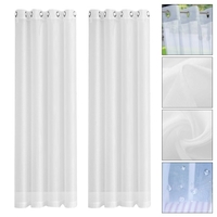 2 PC rideau moderne Simple imperméable couleur unie Trilon Transparent perforé crème solaire Antiple UV rideau tissu