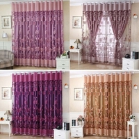 2 Pcs 100 * 250 cm Élégant De Luxe Haut de gamme Motif Floral Fenêtre Rideaux avec Perles Porte Voile Rideau Fenêtre Drapé Diviseur Chambre Mur Réglage Décoration Murale Classy Fenêtre Traitements Taille 39 "* 98"