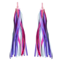 2 PCS arc-en-ciel vélo banderoles pour filles garçons enfants gland scooters rubans vélo guidon streamers rubans
