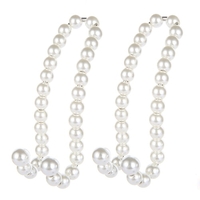 2 PCS Auto Crochets En Acier Inoxydable Perles Perles Siège Arrière Appui-tête Cintre Support De Téléphone Portable Sacs Durables Crochets De Stockage En Tissu