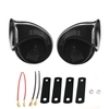 2 Pcs Corne de Voiture Noir Universel 12 v Loud Double-ton Escargot Électrique Corne 140db pour Voiture Camion Moto