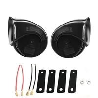 2 Pcs Corne de Voiture Noir Universel 12 v Loud Double-ton Escargot Électrique Corne 140db pour Voiture Camion Moto