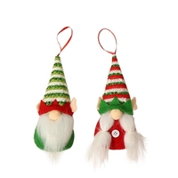 2 Pcs Elf Chapeau Couple Poupée Antler Poupée Sans Visage Arbre De Noël Décoration Accessoires Pendentif De Noël