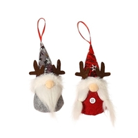 2 Pcs Elf Chapeau Couple Poupée Antler Poupée Sans Visage Arbre De Noël Décoration Accessoires Pendentif De Noël