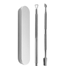 2 Pcs Gel Outil de Suppression des Ongles de Vernis En Acier Inoxydable Peaux Mortes Cuticules Éplucheur Grattoir Cuticules Poussoir et Cuillère À Ongles Double Fin Manucure & Pédicure Outils Avec Boîte En Acier Inoxydable