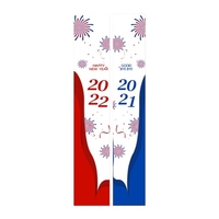 2 PCS Nouvel An Porche Signe Bonne Année Porte Bannières Suspendus Décorations Du Nouvel An pour La Maison Mur Réveillon Du Nouvel An Cadeau Festivals Intérieur Extérieur